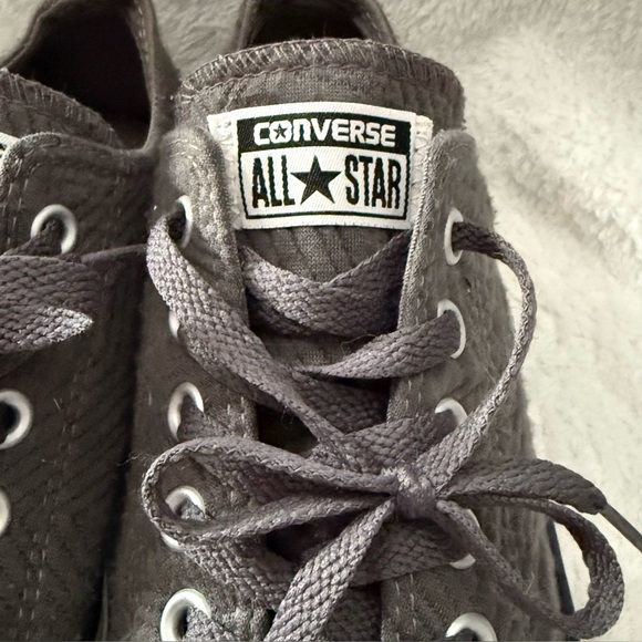 Converse All Stars Textured Charcoal Sneakers Women’s Size 7 Lace Up Whimsigoth - Picture 5 of 13